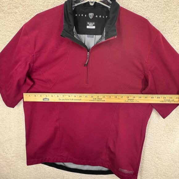 Nike Golf Storm-Fit Men Medium 1/4 Zip Shirt Burgundy Outdoor Short Sleeves Zip - Picture 7 of 12